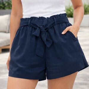 Michael Kors Women’s Dressy Dark Blue High-Waist Shorts Size L